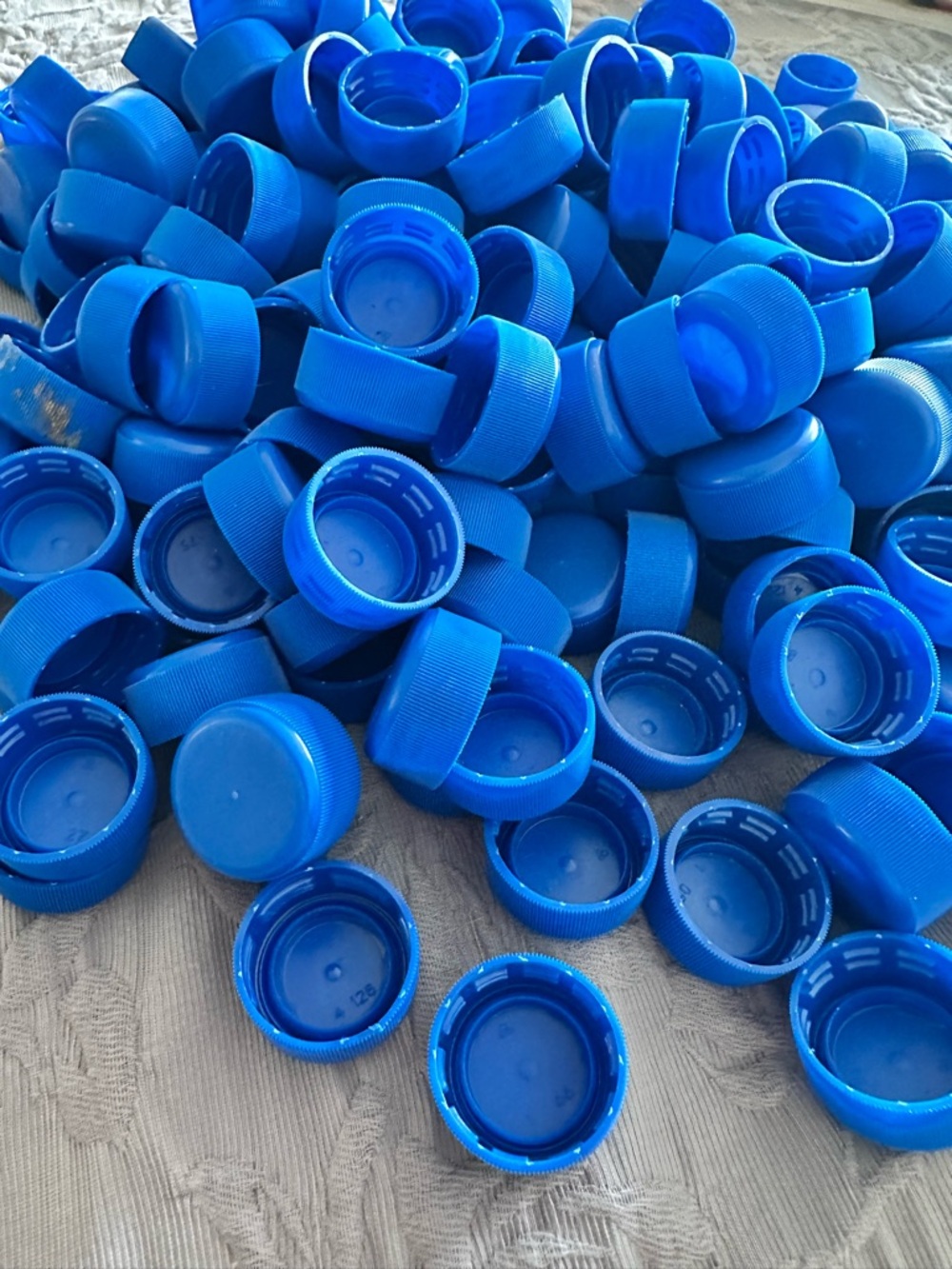 Bulk Blue Plastic Bottle Caps - Bright Blue Set Lot Of 50 from Fiji Water